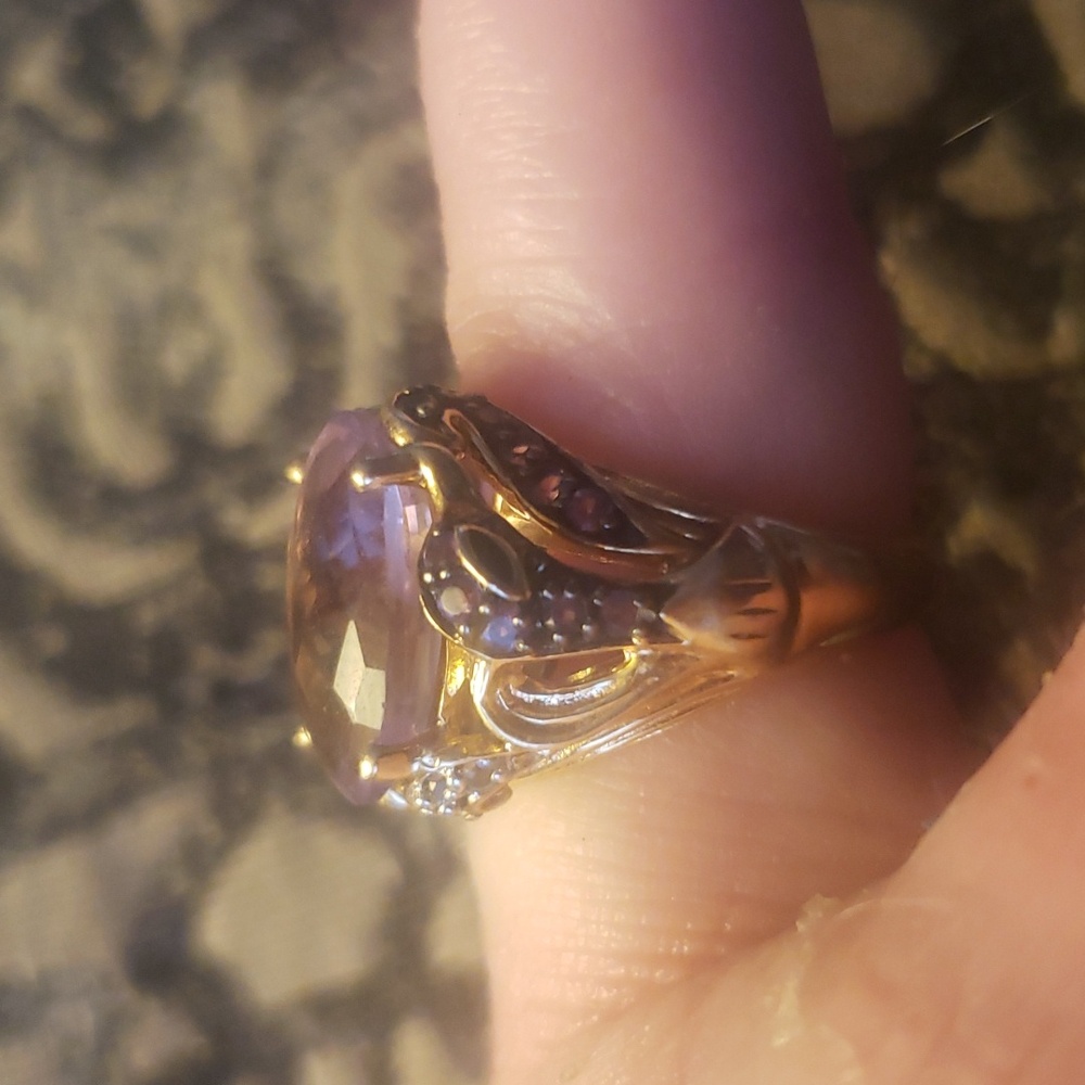 Host Pick Amazing Victoria Wieck Rose De France Amethyst swan Ring Rare - Picture 7 of 11